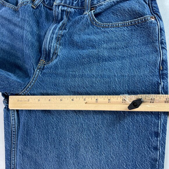 Abercrombie Fitch Jeans Womens 31x28* High Rise Loose Blue Raw Hem Denim Tag 30L - Picture 14 of 16